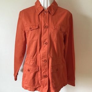 LAND'S END Medium Orange Denim Barn Jacket